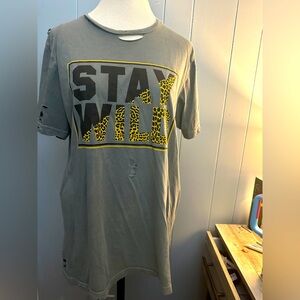 Smart Mouth Gray Distressed Tee Size Medium